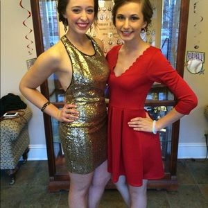 Red Scallop Dress❤️